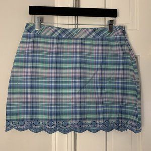 VINEYARD VINES FULLY LINED PLAID SKIRT WITH EYELET HEM-LIKE NEW